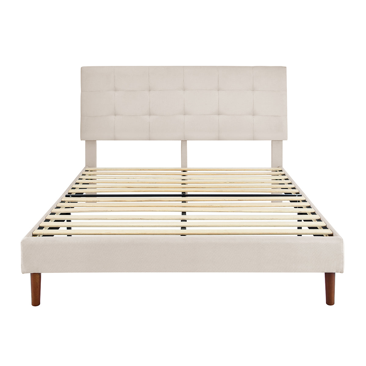 CAFORKP Sturdy Bed Frame with Storage,Solid Wood Construction, Strong Mattress Foundation, Quick Setup, No Need for Box Spring