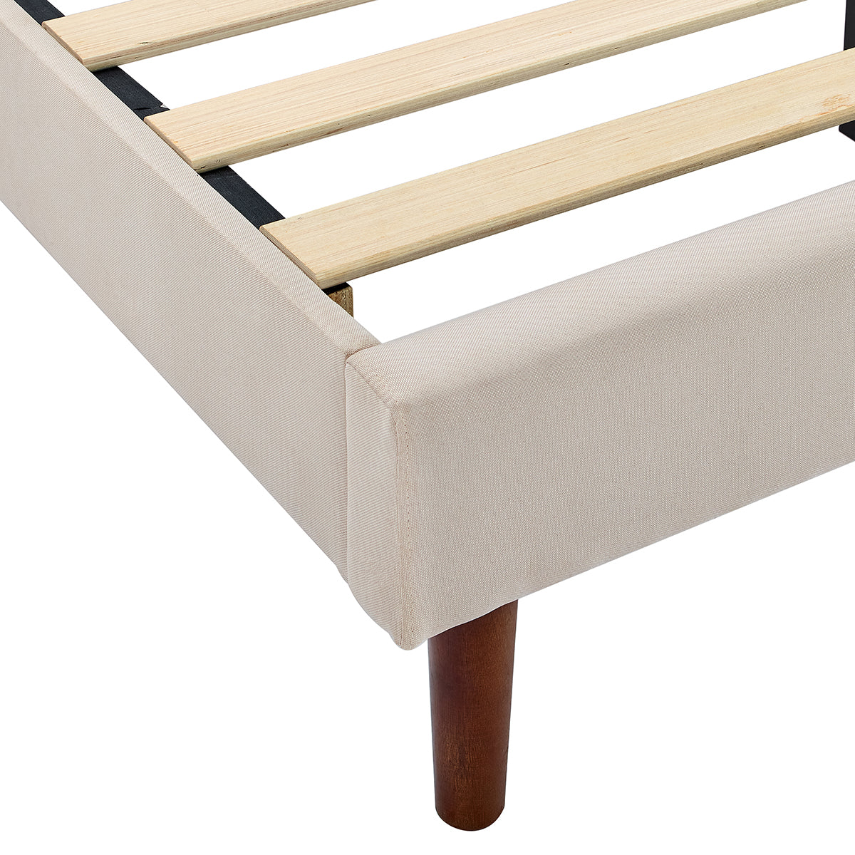 CAFORKP Sturdy Bed Frame with Storage,Solid Wood Construction, Strong Mattress Foundation, Quick Setup, No Need for Box Spring