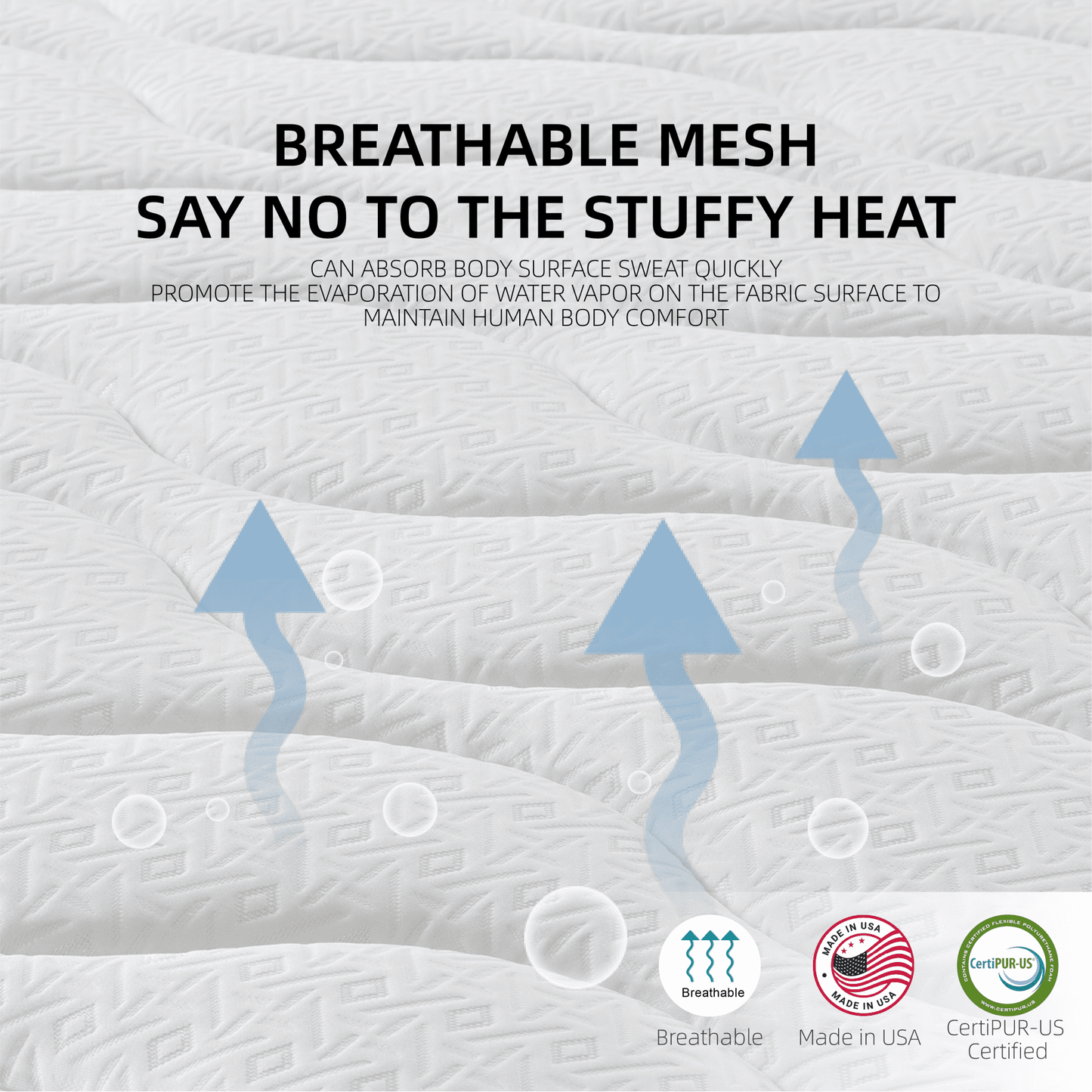 CAFORKP 10" King Tight Top Cooling Gel Memory Foam Mattress, Pressure Relieving