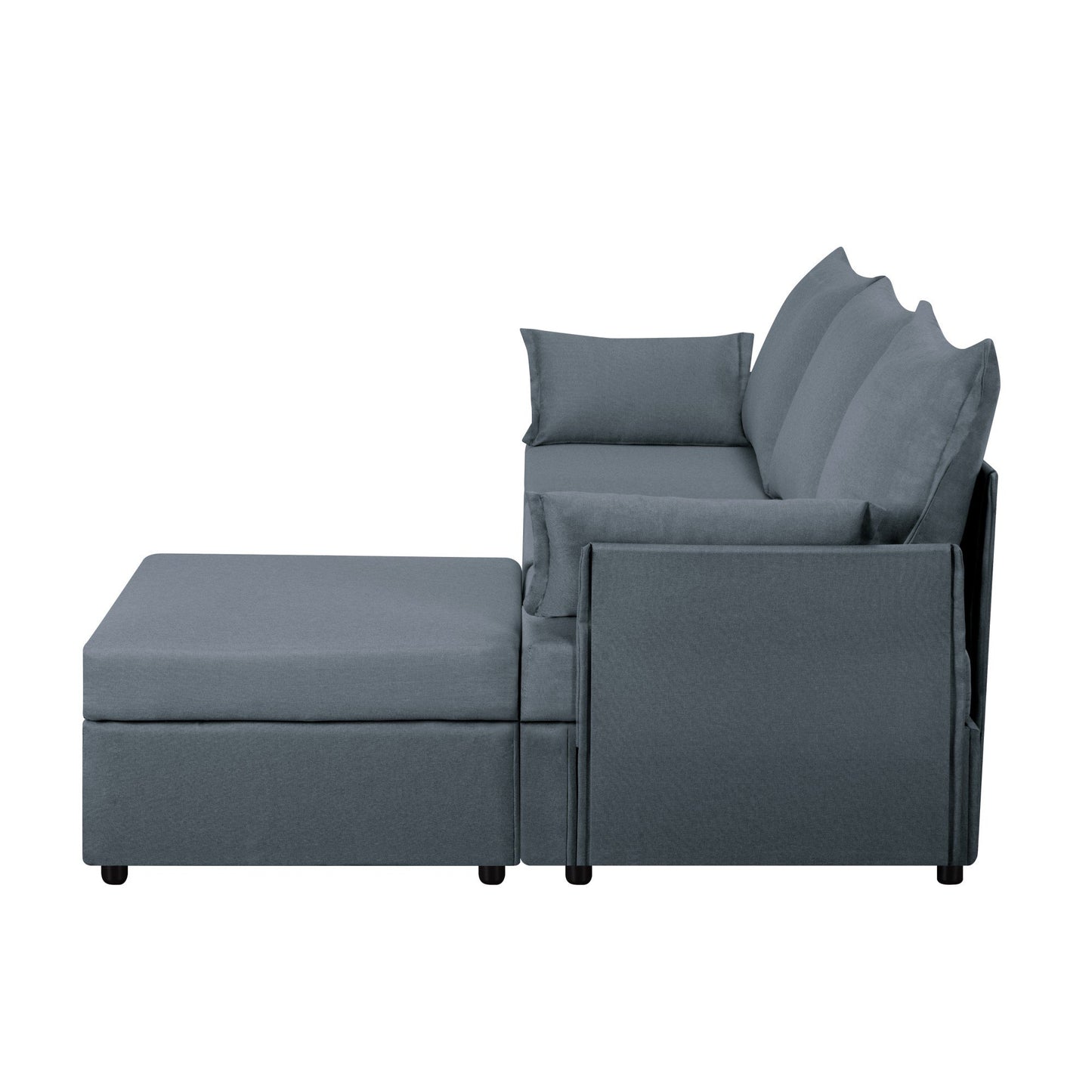 CAFORKP 93.7” Sectional Sofa with ottoman, this modern style,Gray