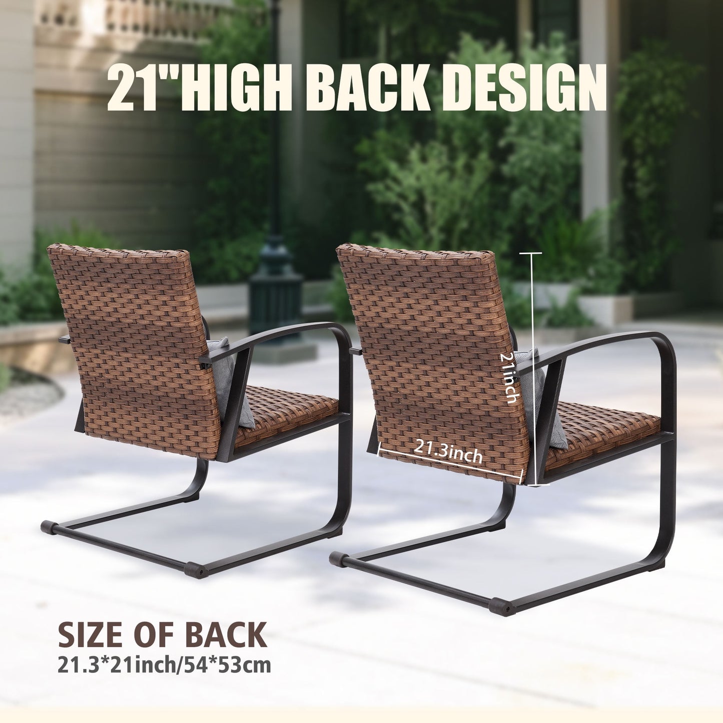 CAFORKP 3-Piece Patio Set with Wicker Chairs and Side Table – Outdoor Rust-Resistant Steel Frame