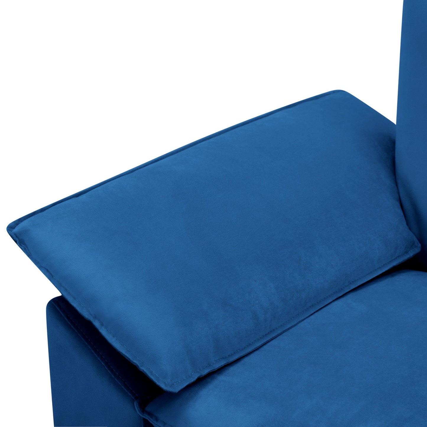 CAFORKP 117.7” Sectional Sofa with Ottoman, the ottoman is movable,Blue