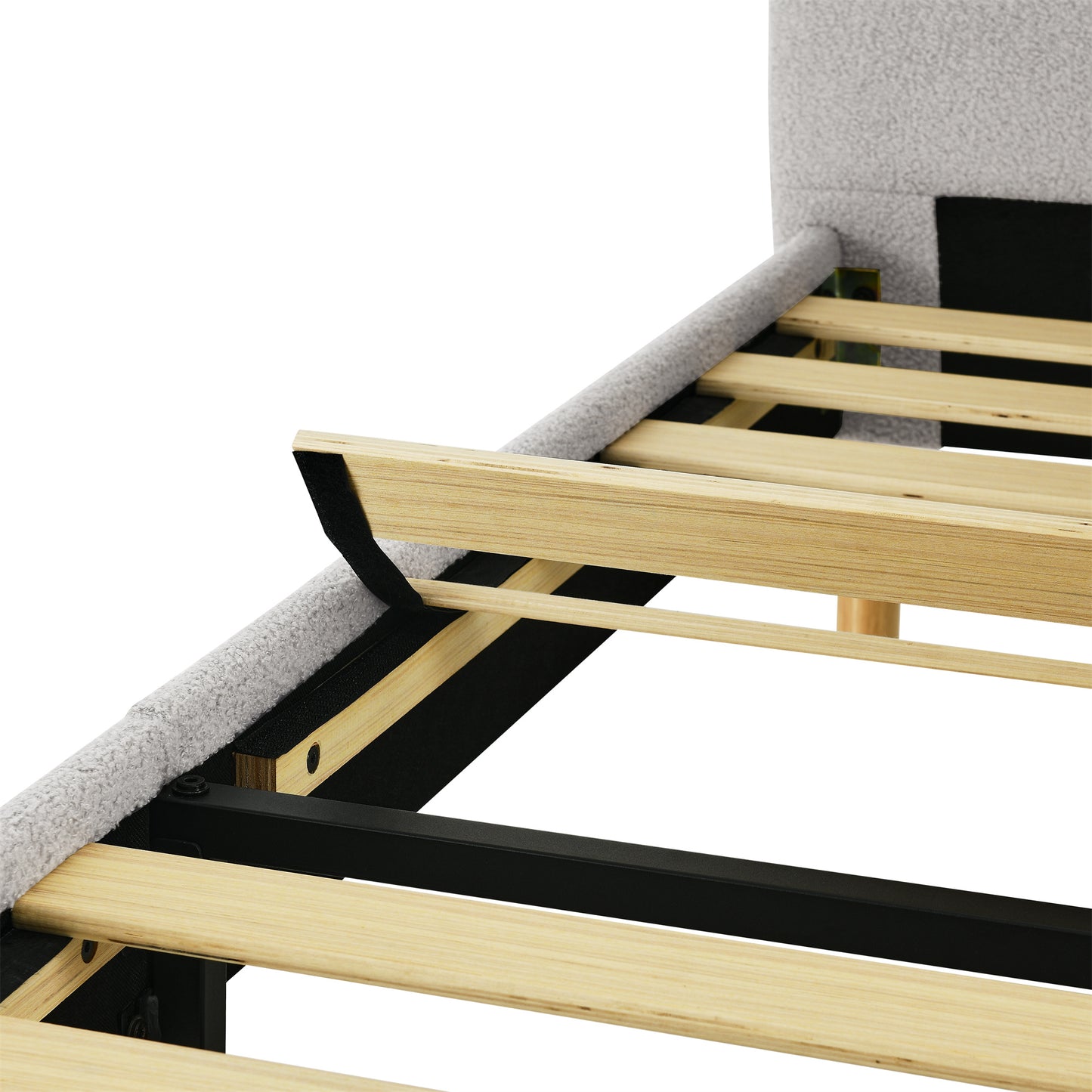 CAFORK Bed Frame, Solid Wood Storage Design, Heavy Duty Support, Quick Assembly, Box Spring Free