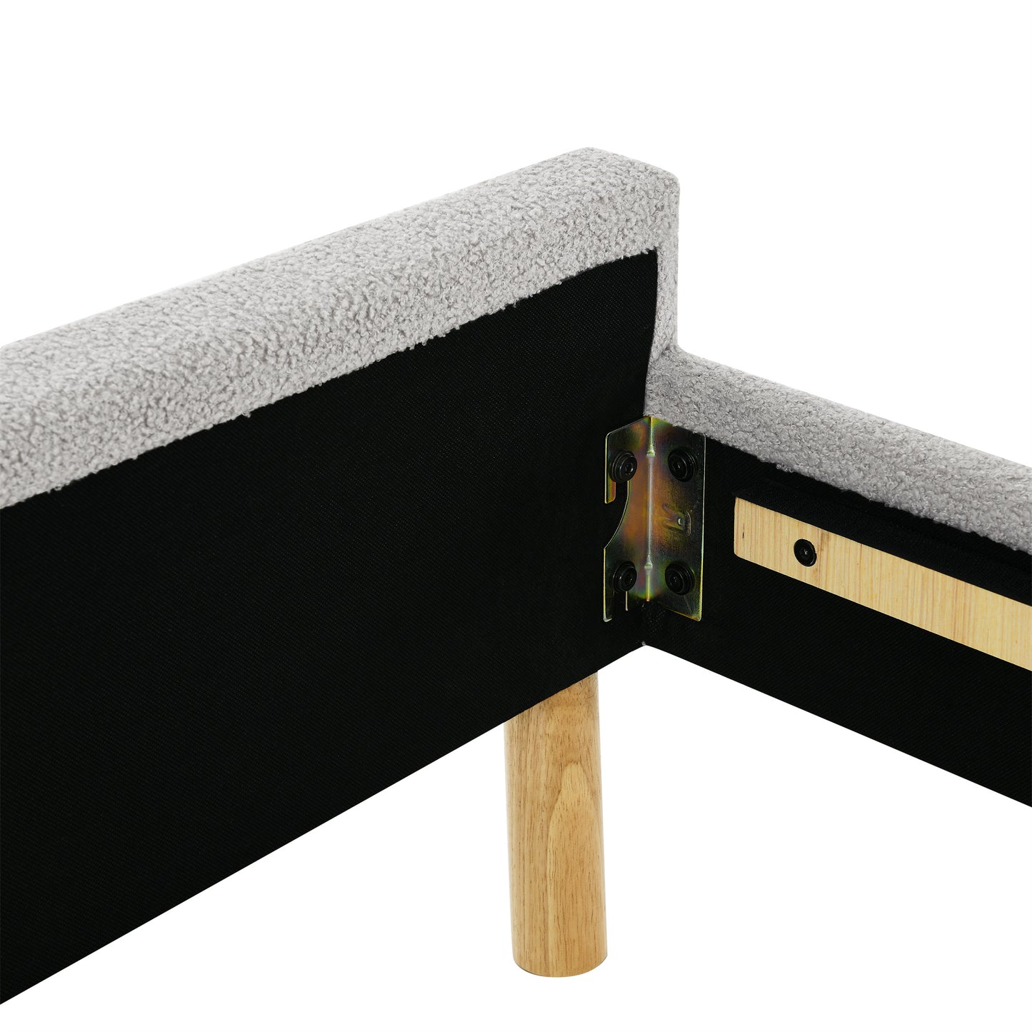 CAFORK Bed Frame, Solid Wood Storage Design, Heavy Duty Support, Quick Assembly, Box Spring Free