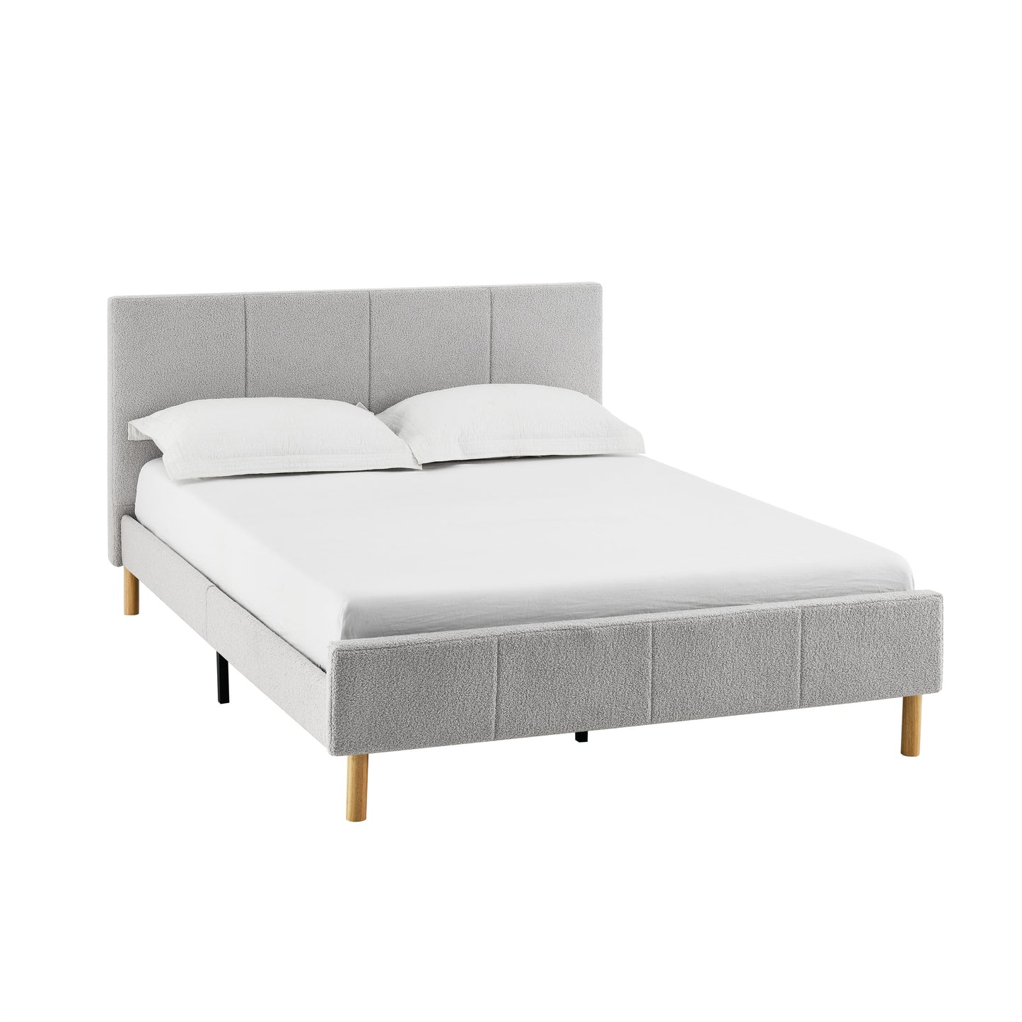 CAFORK Bed Frame, Solid Wood Storage Design, Heavy Duty Support, Quick Assembly, Box Spring Free