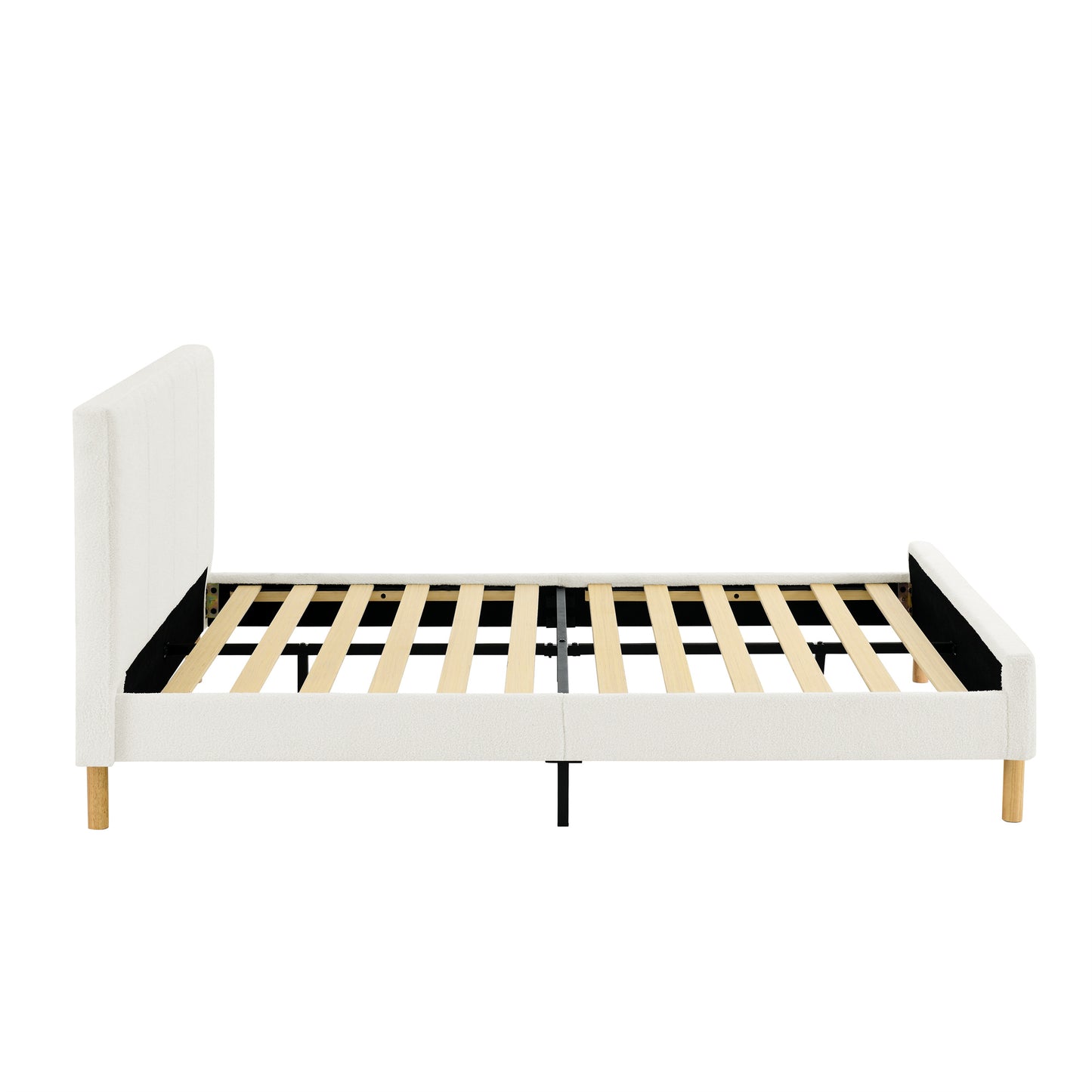 CAFORK Platform Bed Frame with Storage,Solid Wood Construction, Strong Support, Simple Setup, Box Spring Optional