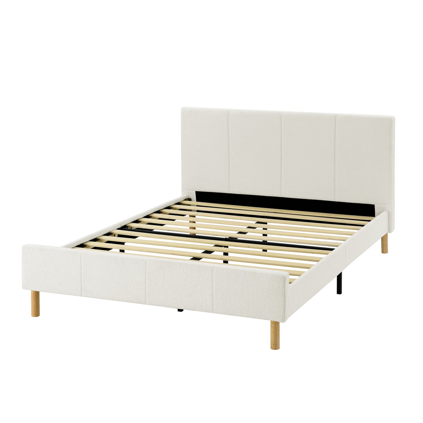 CAFORK Platform Bed Frame with Storage,Solid Wood Construction, Strong Support, Simple Setup, Box Spring Optional