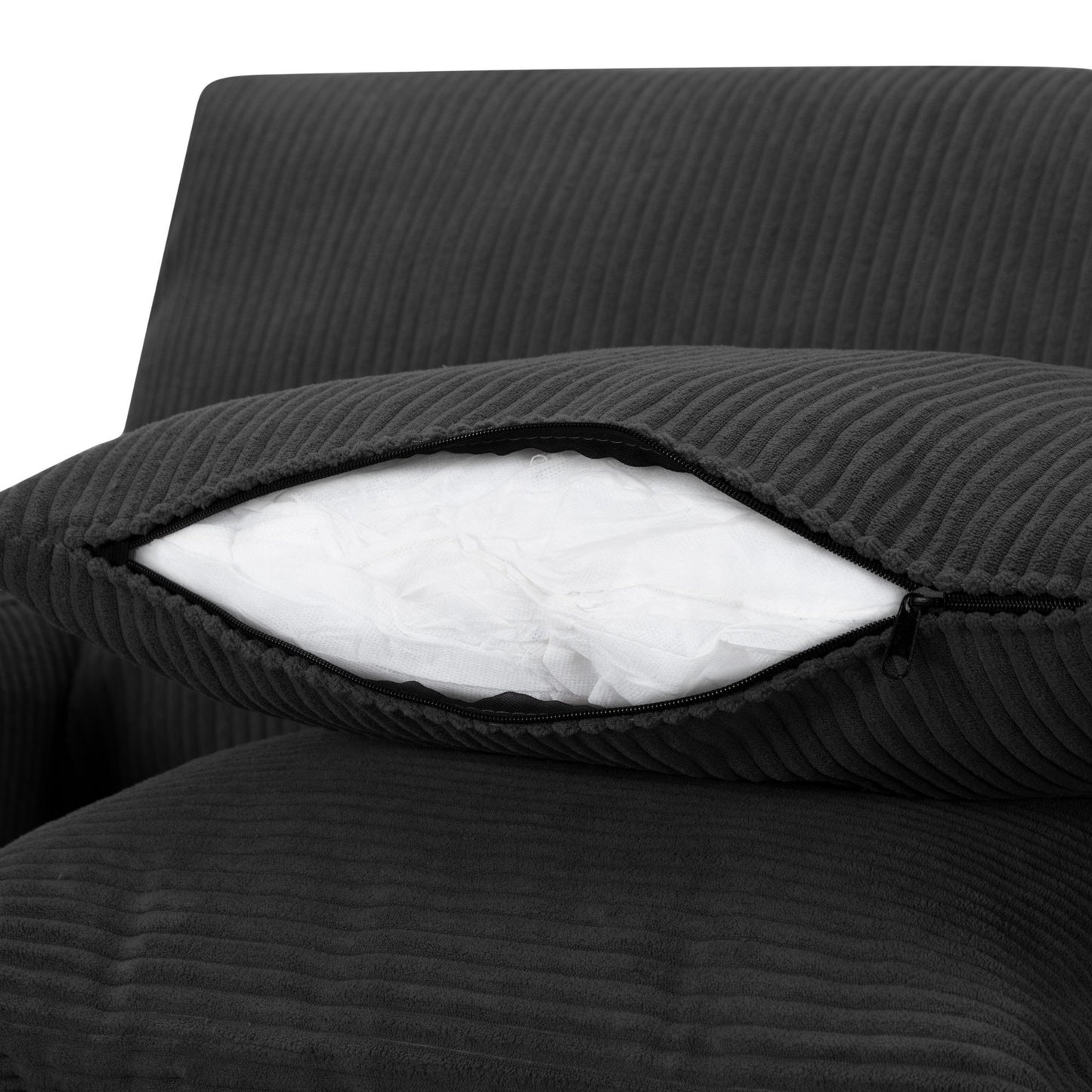 CAFORKP 103.5” Modular Sectional Sofa with ottoman, this modern style,Black