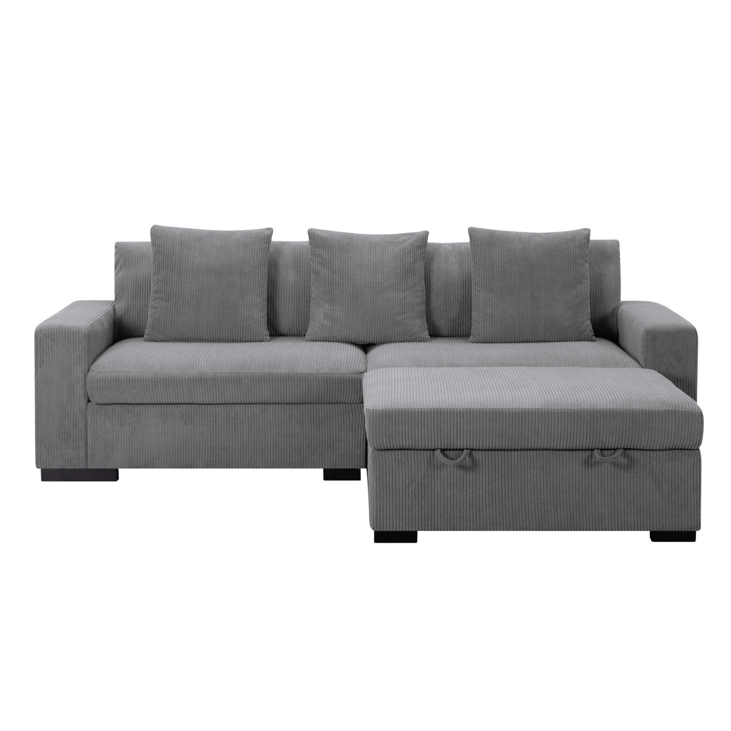 CAFORKP 103.5” Modular Sectional Sofa with ottoman, this modern style,Gray