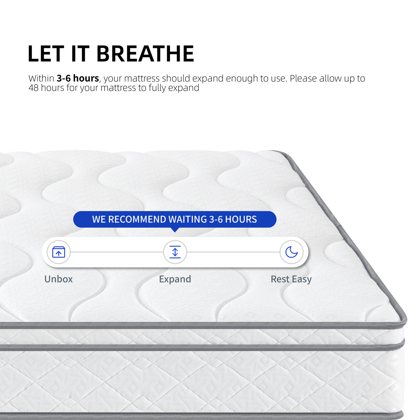 CAFORKP 12" Queen Tight Top Cooling Gel Memory Foam Mattress, Pressure Relieving