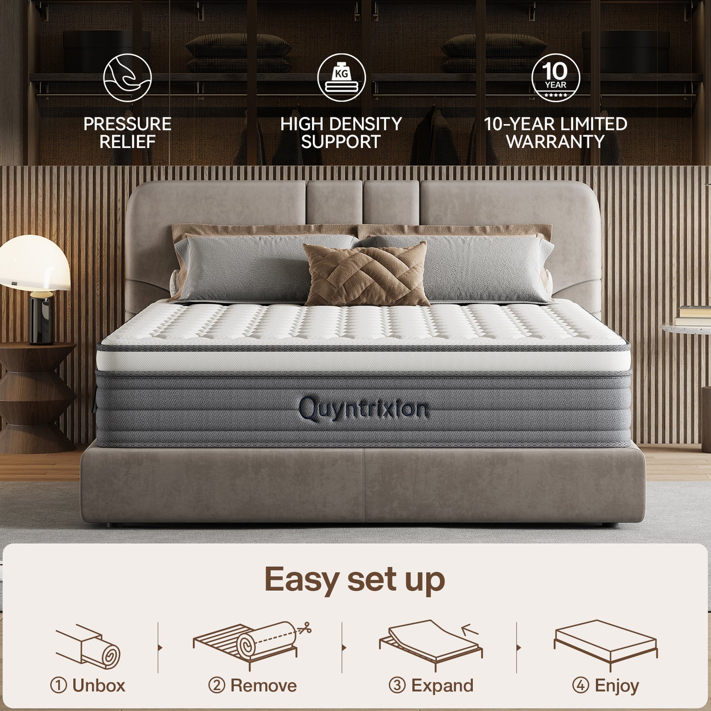 CAFORKP Twin Mattress, 12 Inch Memory Foam Hybrid Mattress in a Box, Medium Firm and Individually Pocket Springs - Pressure Relief