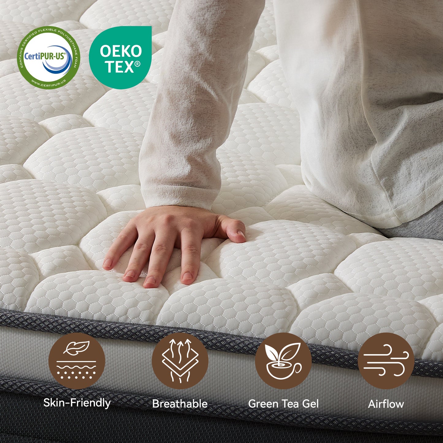 CAFORKP Twin Mattress, 12 Inch Memory Foam Hybrid Mattress in a Box, Medium Firm and Individually Pocket Springs - Pressure Relief