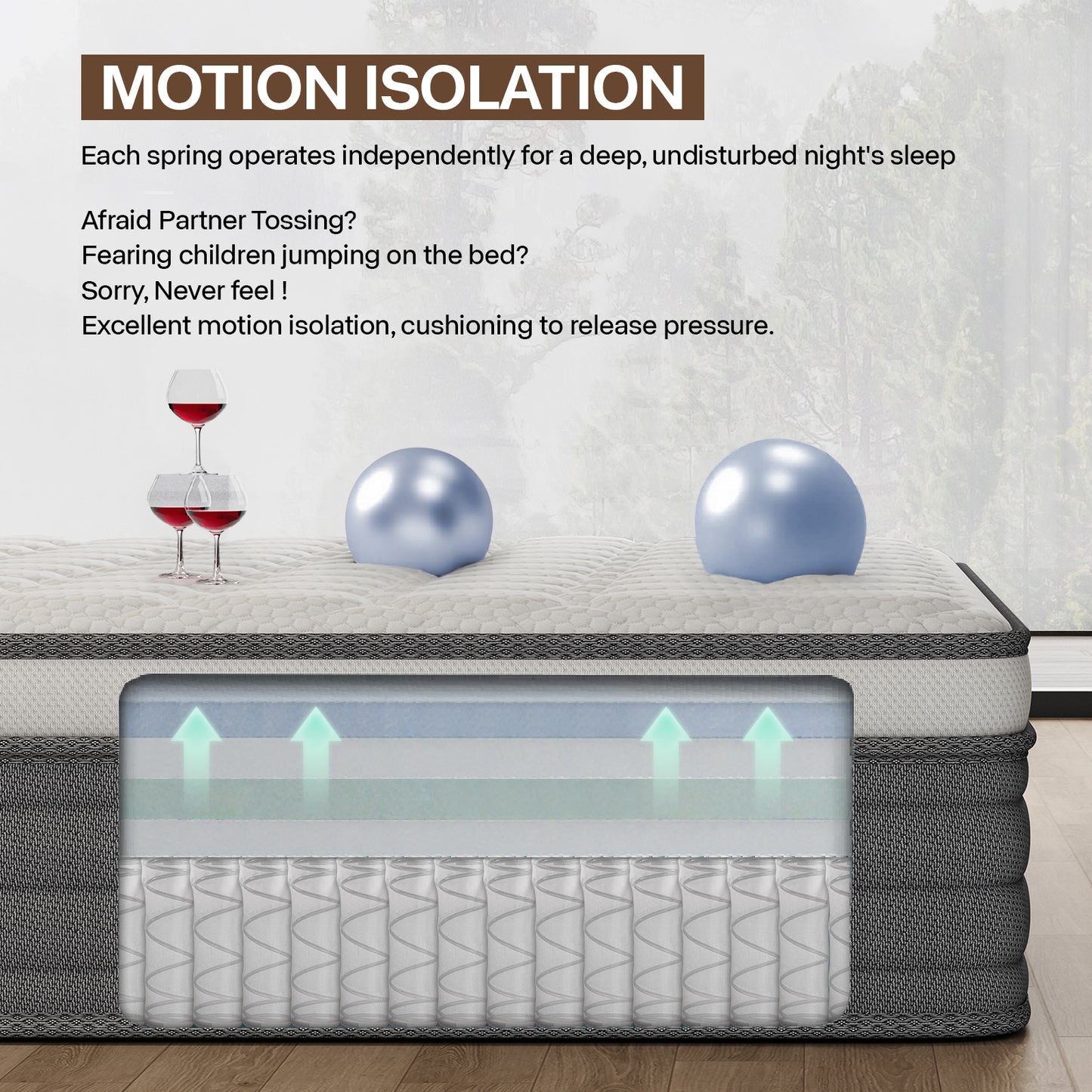 CAFORKP Twin Mattress, 12 Inch Memory Foam Hybrid Mattress in a Box, Medium Firm and Individually Pocket Springs - Pressure Relief