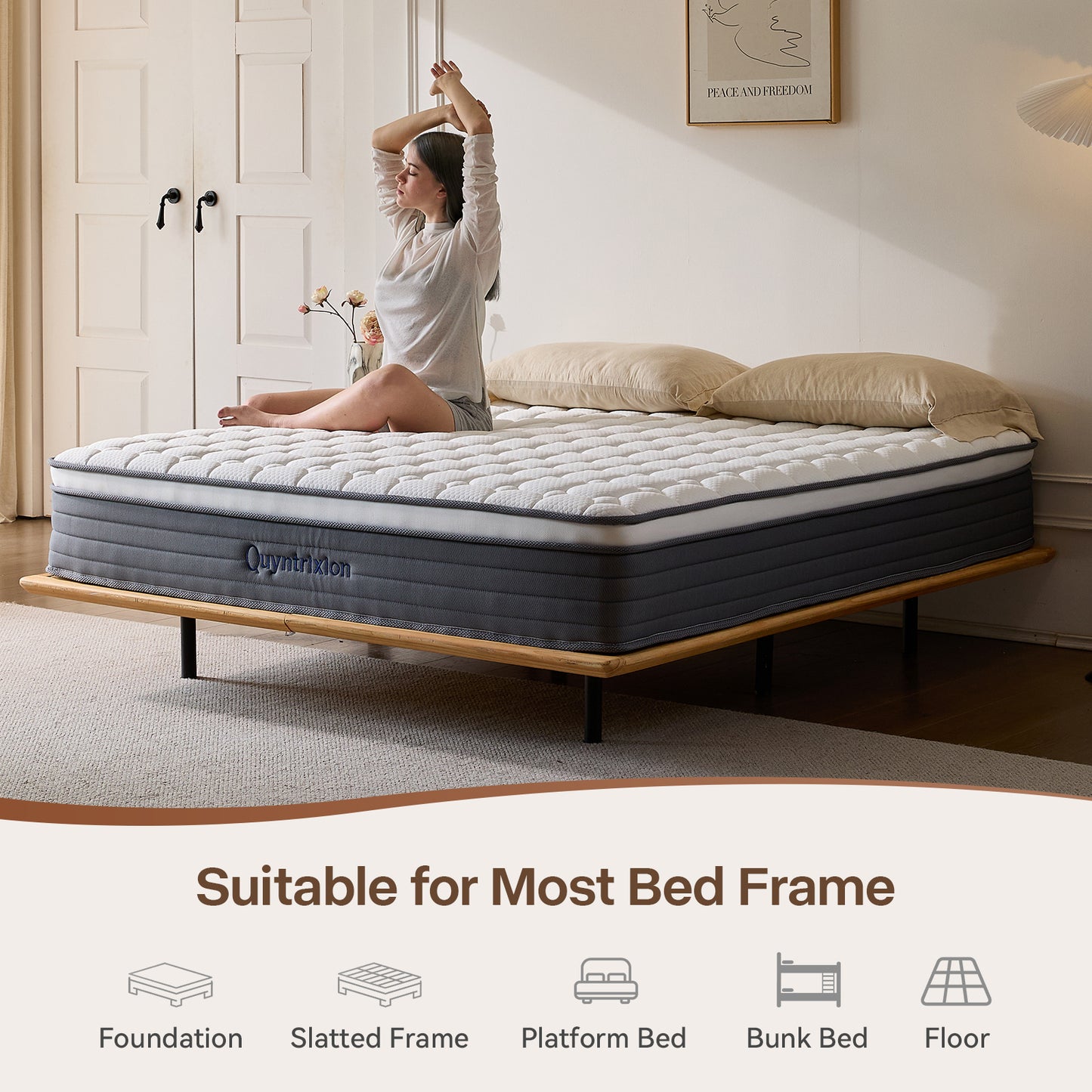 CAFORKP Twin Mattress, 12 Inch Memory Foam Hybrid Mattress in a Box, Medium Firm and Individually Pocket Springs - Pressure Relief