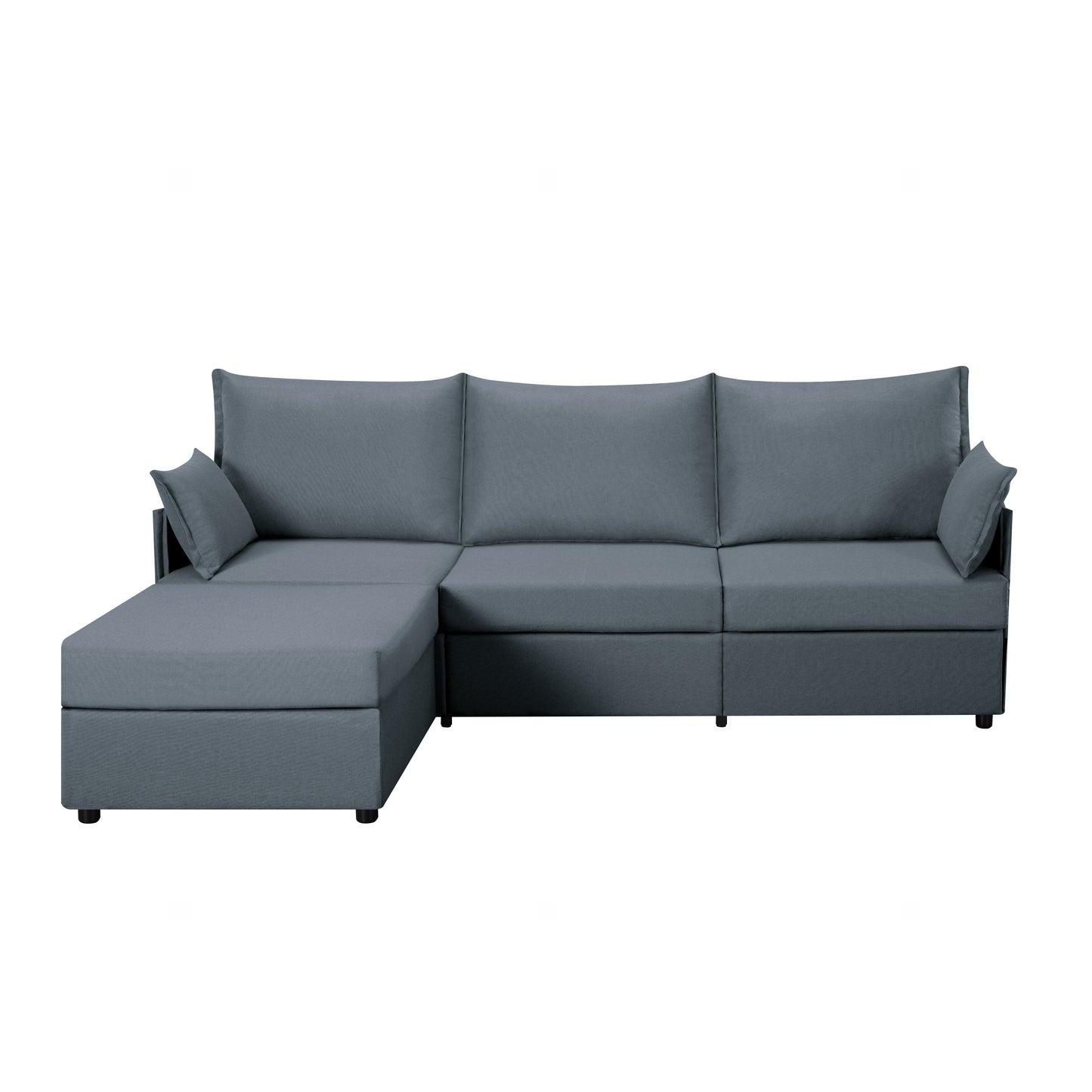CAFORKP 93.7" Upholstered Sectional Sofa, Deep Cushions, Modular Design,Gray