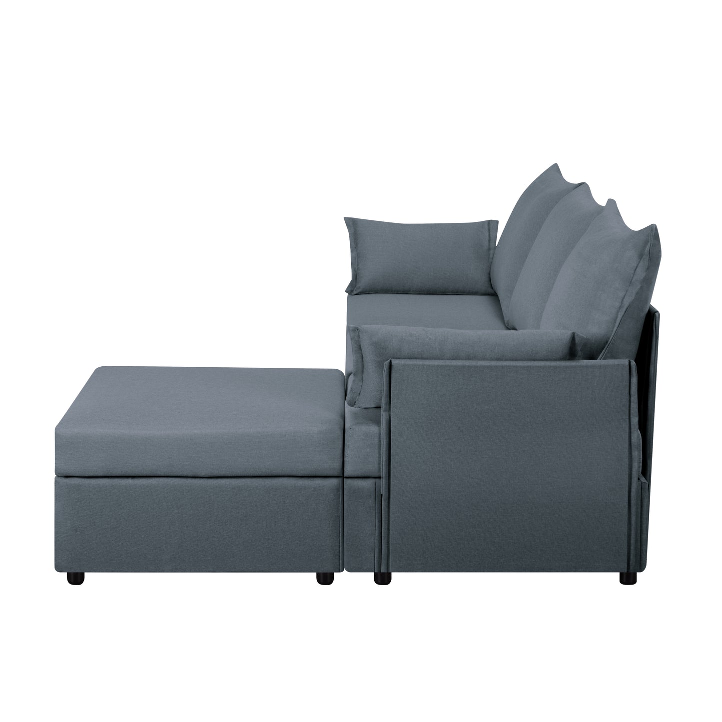 CAFORKP 93.7" Upholstered Sectional Sofa, Deep Cushions, Modular Design,Gray