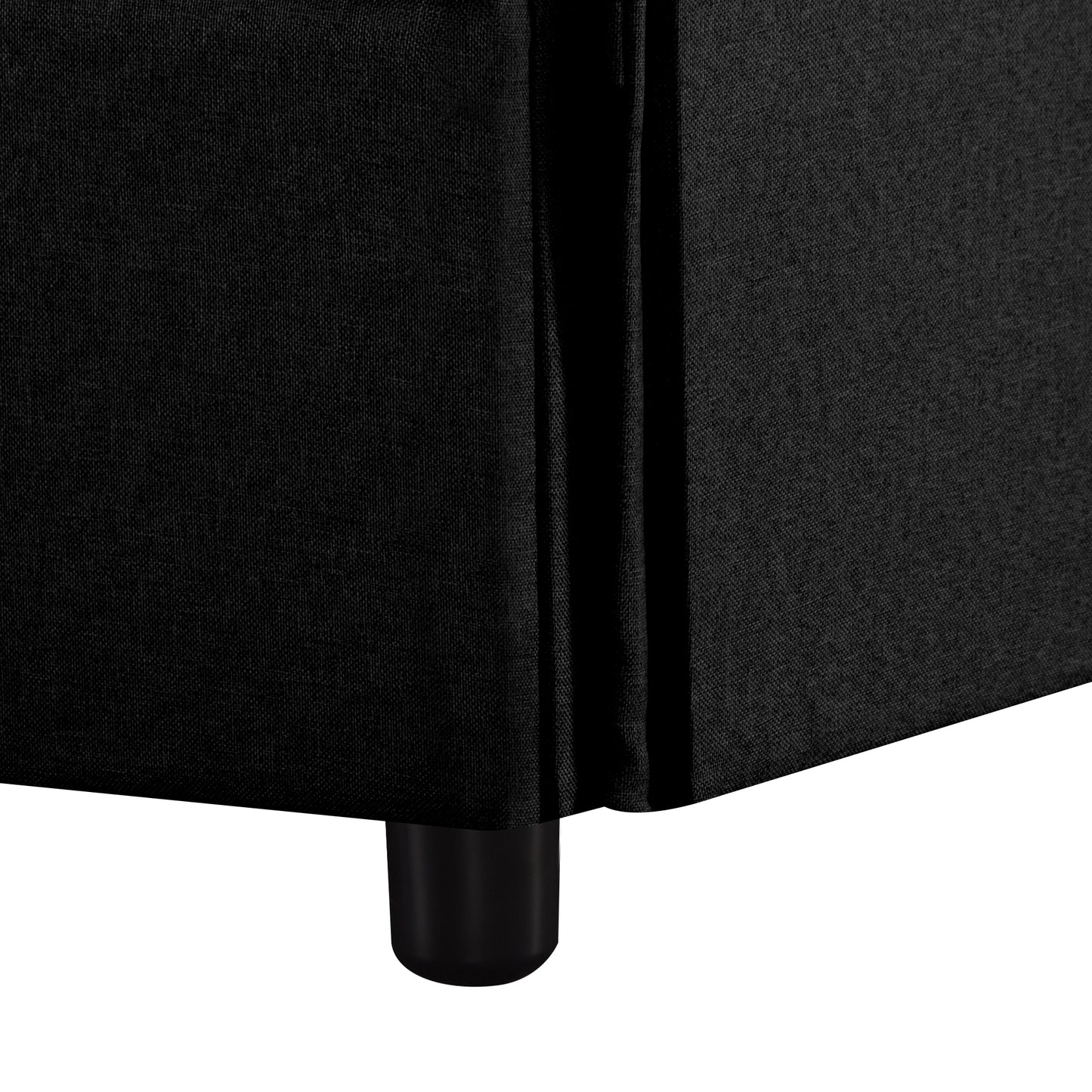 CAFORKP 93.7" Upholstered Sectional Sofa, Deep Cushions, Modular Design,Black