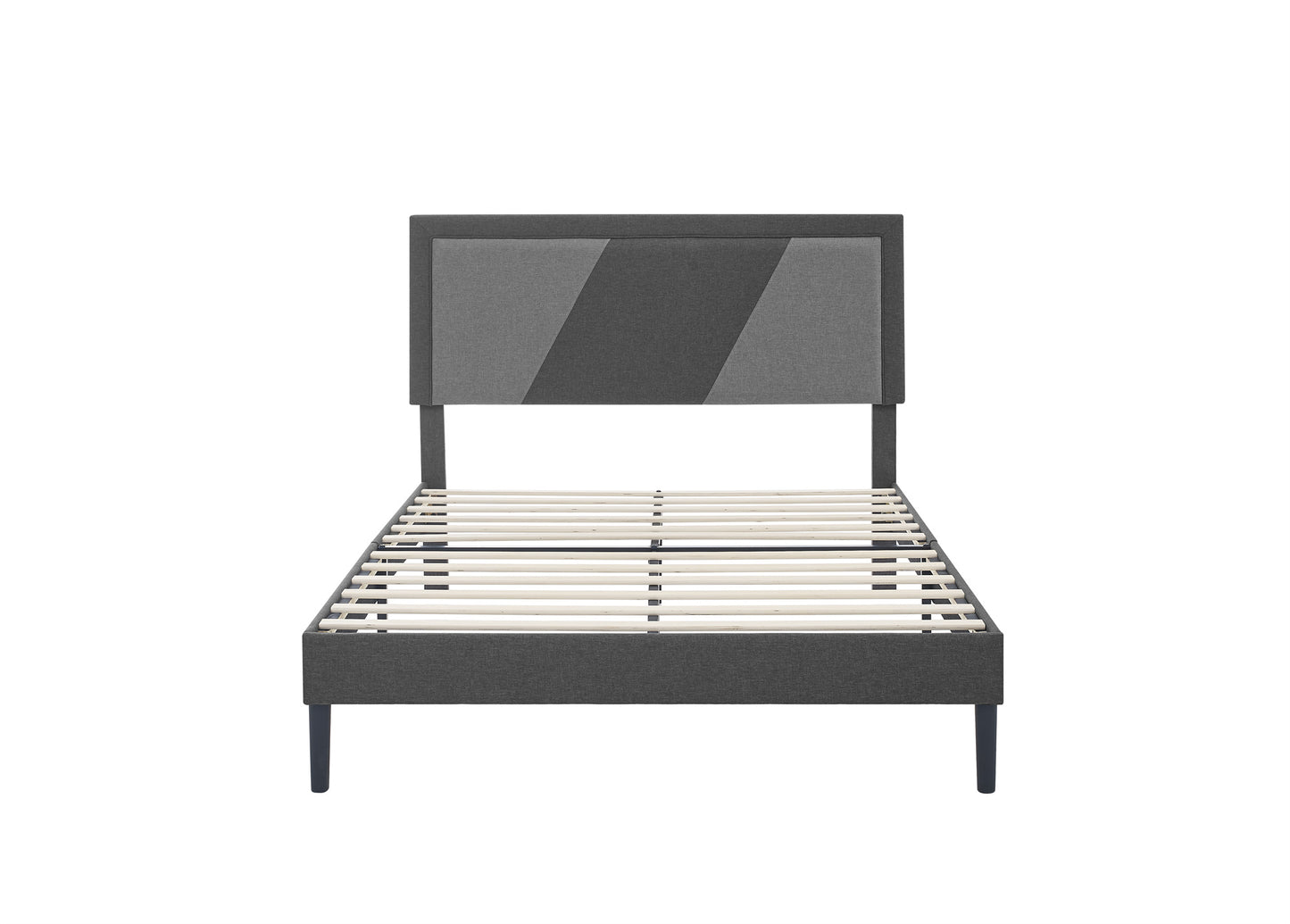 Solid Wood Bed Frame,Full Size Bed Frame with Storage Space,Heavy Duty Sturdy Mattress Foundation,Easy Assembly,No Box Spring Needed, Black,Full