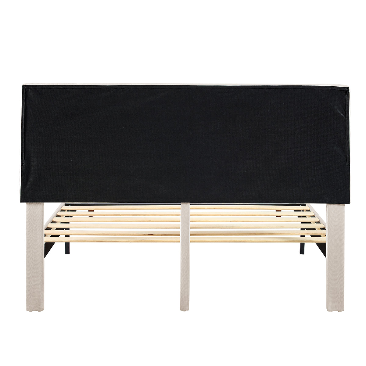 CAFORKP Sturdy Bed Frame with Storage，Solid Wood Construction, Strong Mattress Foundation, Quick Setup, No Need for Box Spring