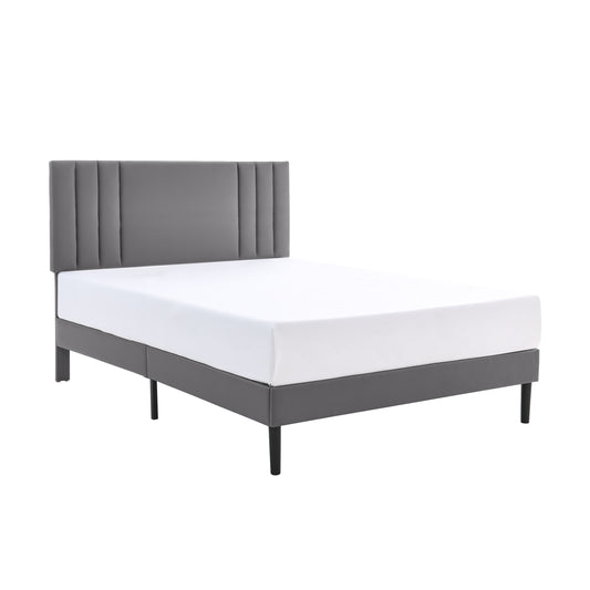 CAFORKP Heavy Duty Bed Frame – Solid Wood Platform with Storage, Durable Mattress Base, Easy to Assemble, Box Spring Free, Gray