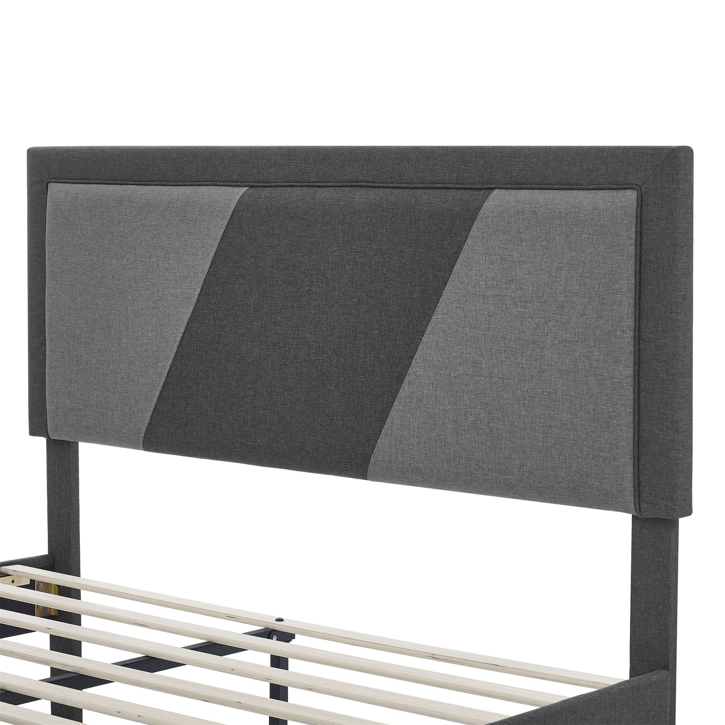 Solid Wood Bed Frame,Full Size Bed Frame with Storage Space,Heavy Duty Sturdy Mattress Foundation,Easy Assembly,No Box Spring Needed, Black,Full