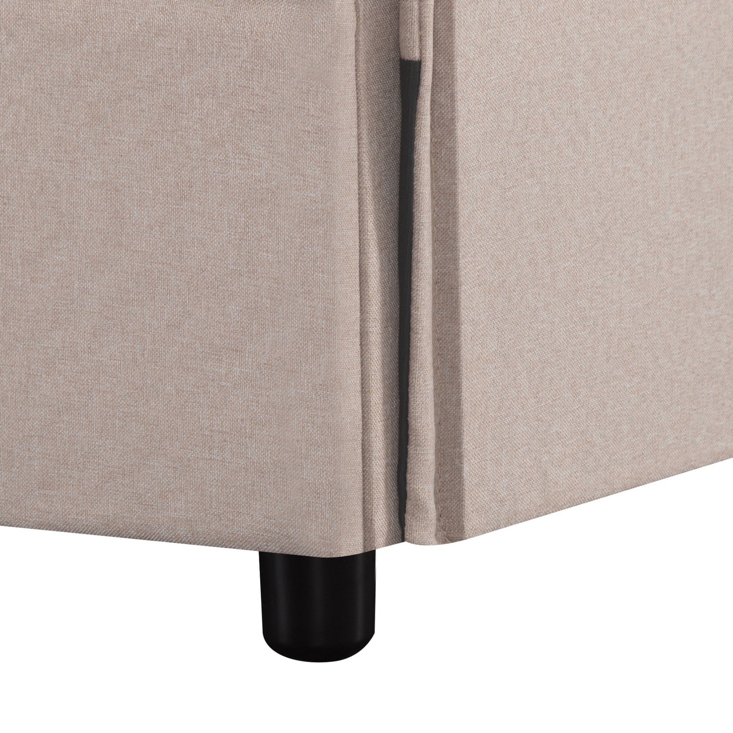 CAFORKP 93.7” Sectional Sofa with ottoman, this modern style,Beige
