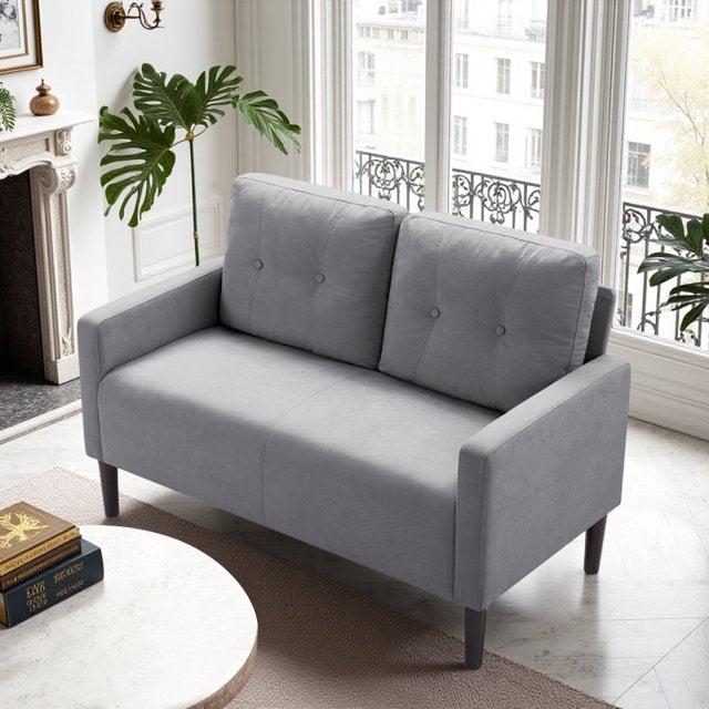 CAFORKP 51.2" Light Gray Loveseat Sofa with Removable Cushions, Solid Wood Frame, Modern Design (No ratings yet)