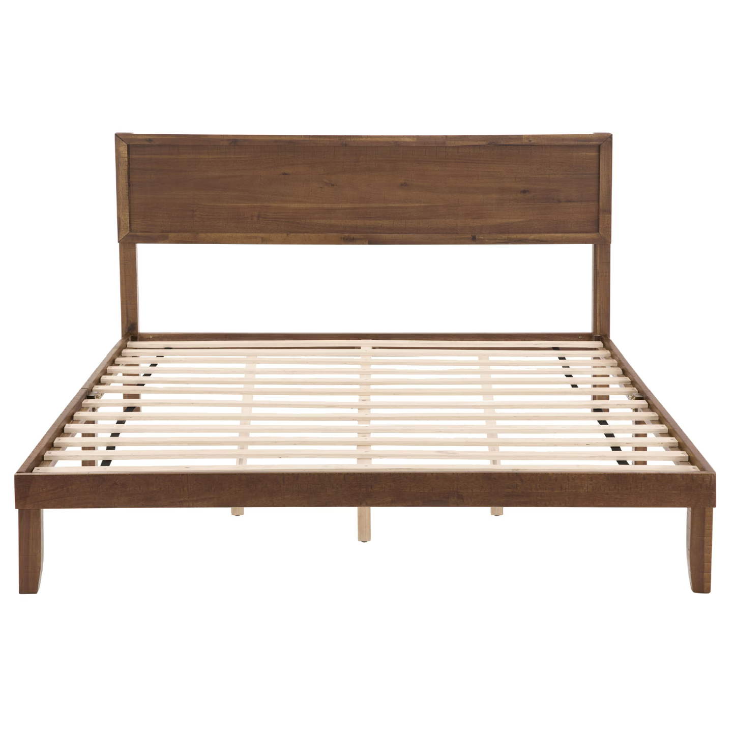 CAFORKP Modern King Oak Platform Bed with Headboard & Slats for Adults, Master Bedroom