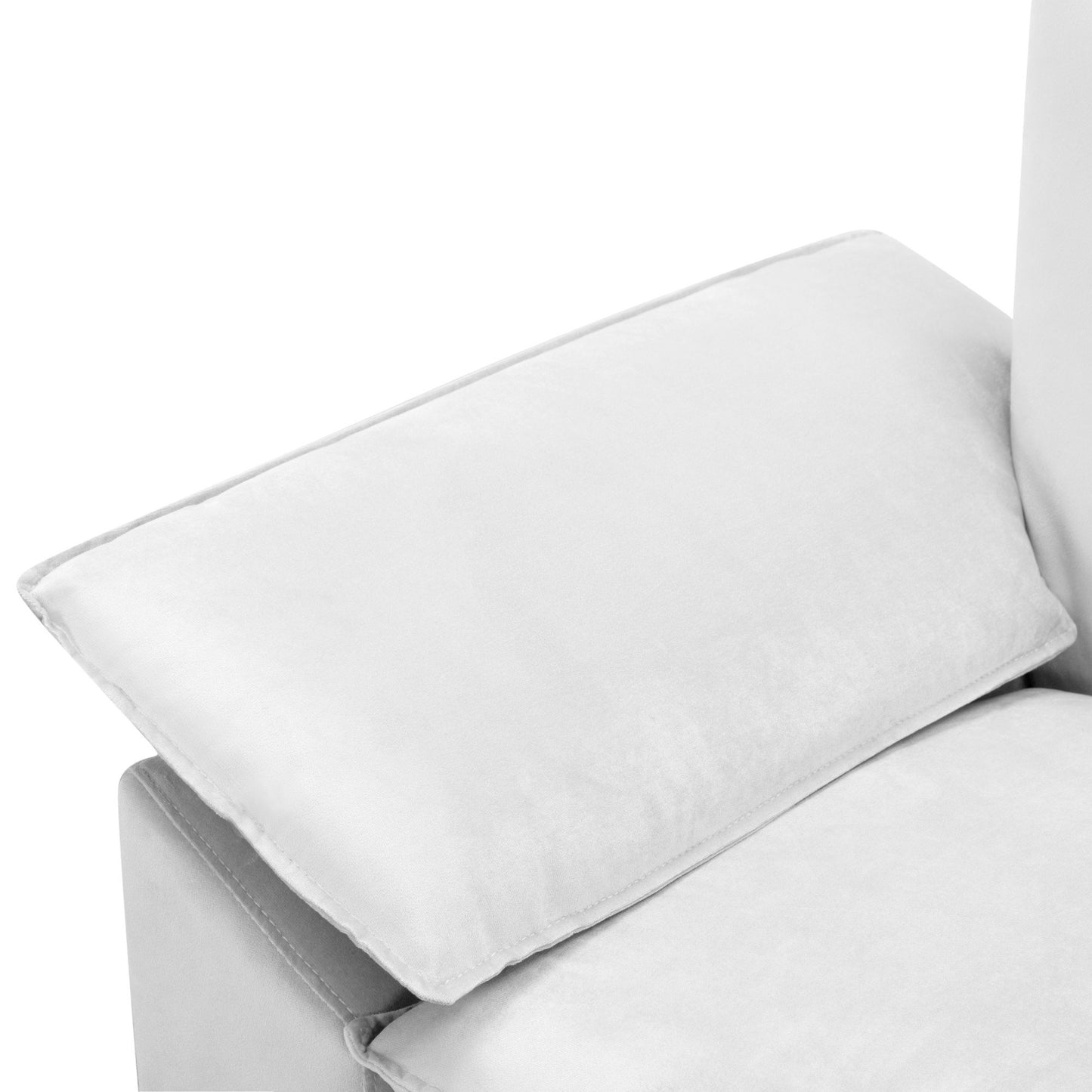 CAFORKP 117.7” Sectional Sofa with Ottoman, the ottoman is movable,White