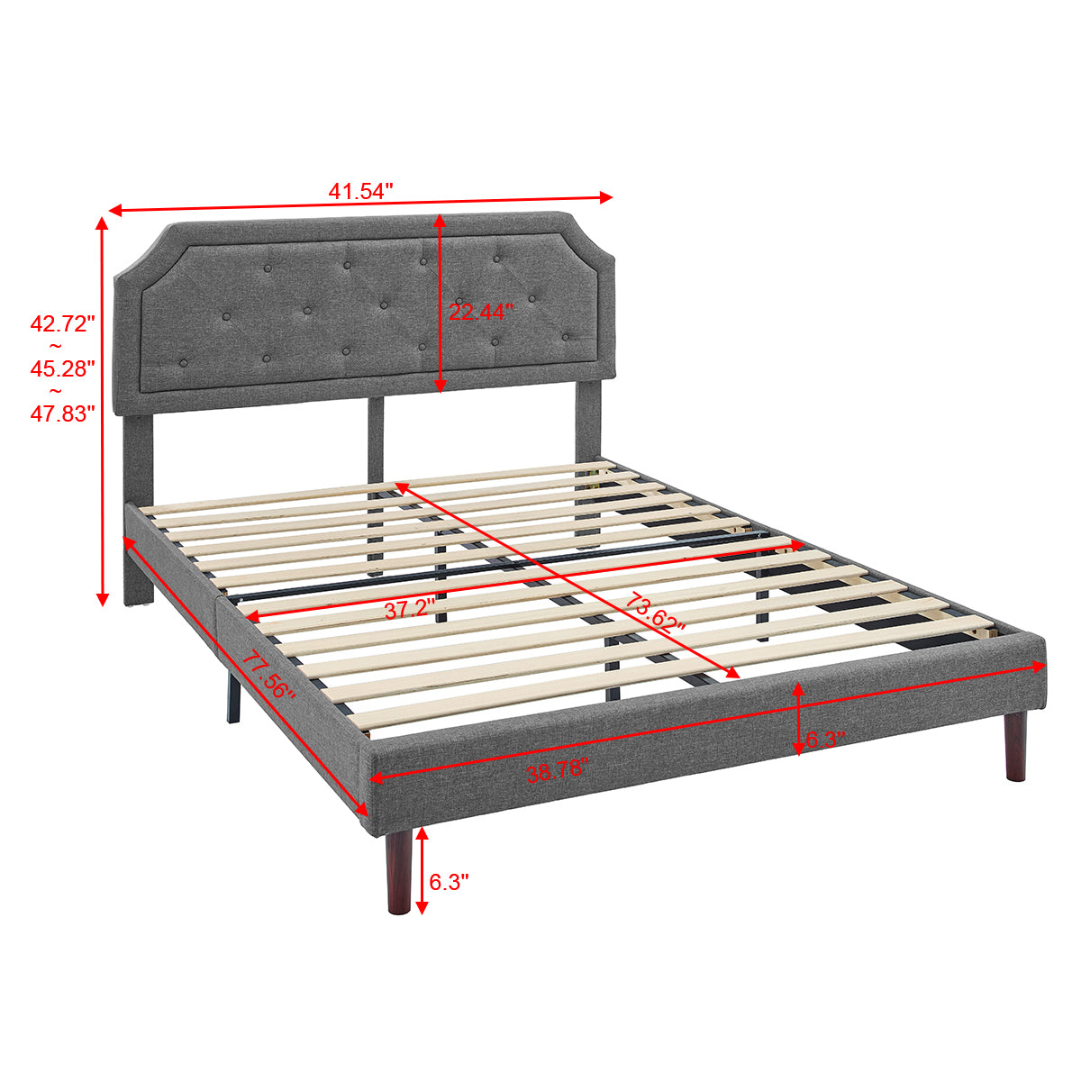 CAFORKP Twin Size Platform Bed Frame – Solid Wood Construction, Hidden Storage Space, Strong Support, Quick Assembly, No Box Spring