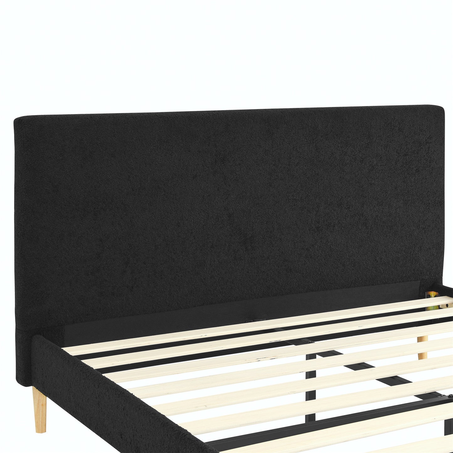 CAFORK Solid Wood Bed Frame with Storage – Heavy Duty Platform Bed, Easy Assembly, No Box Spring Needed, Black Finish