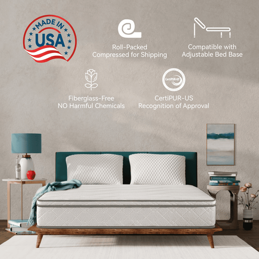 CAFORKP 10" King Tight Top Cooling Gel Memory Foam Mattress, Pressure Relieving