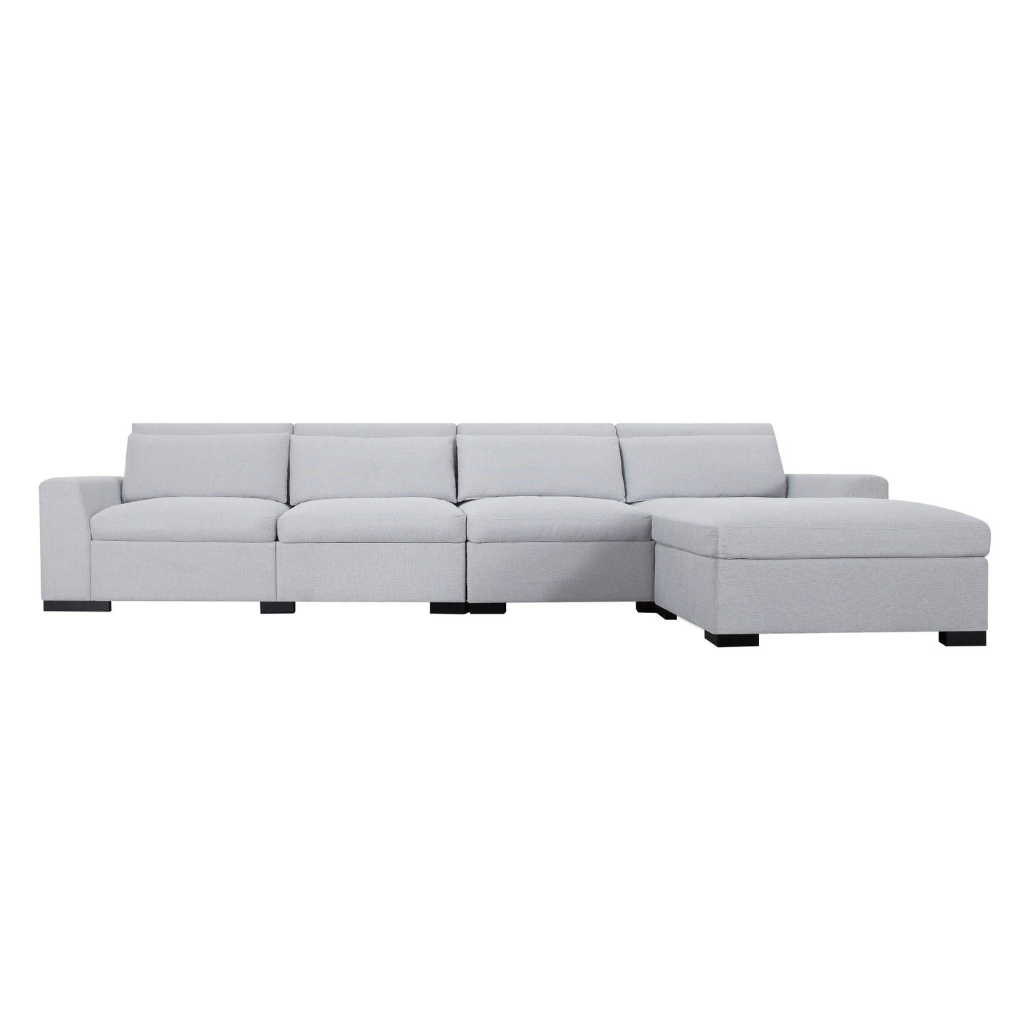 CAFORKP 149” Modular Sectional Sofa with ottoman,Light Gray