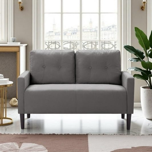 CAFORKP 51.2" Gray Loveseat Sofa with Removable Cushions, Solid Wood Frame, Modern Design