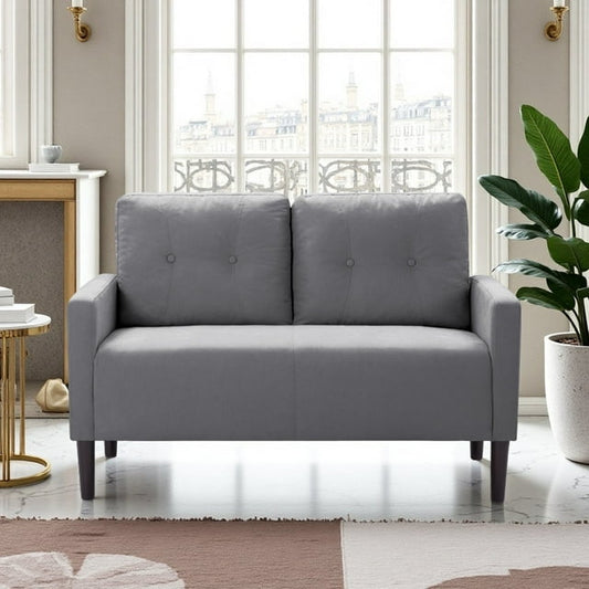 CAFORKP 51.2" Light Gray Loveseat Sofa with Removable Cushions, Solid Wood Frame, Modern Design (No ratings yet)