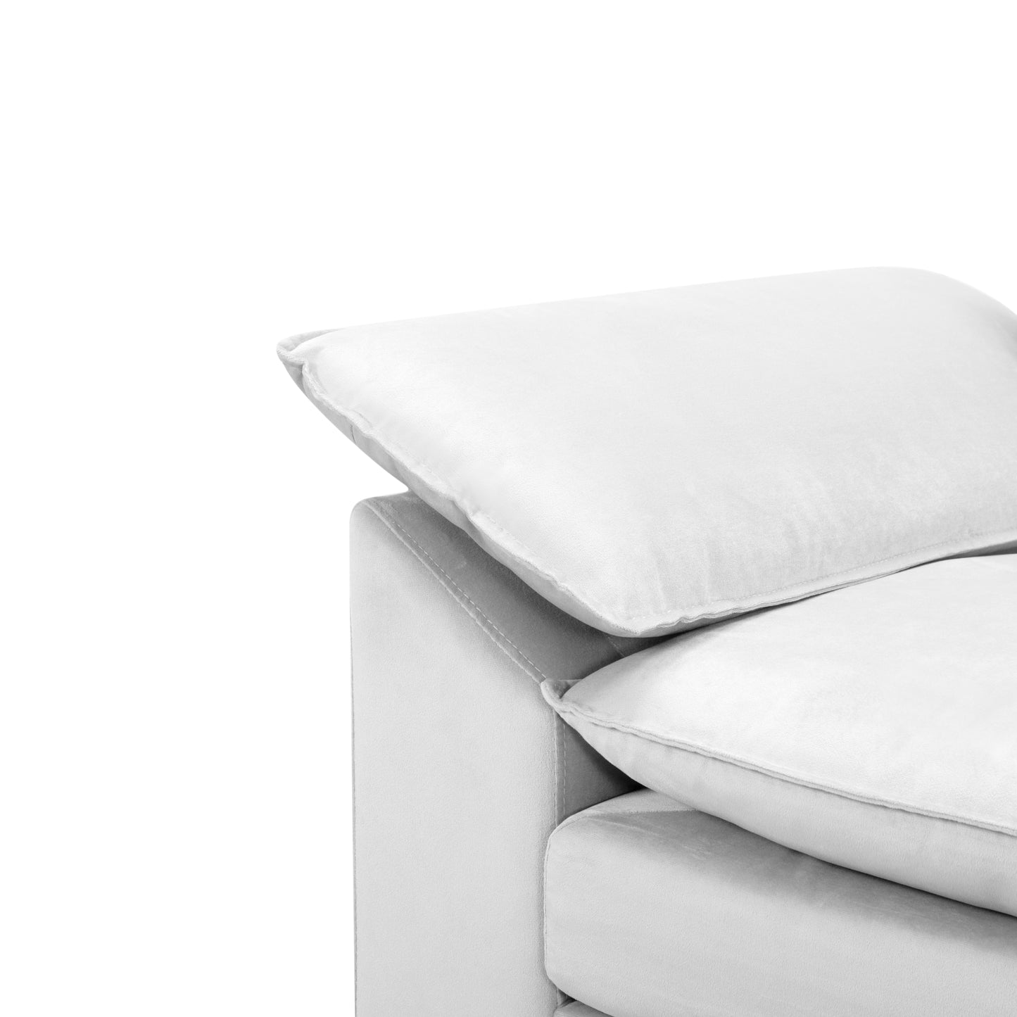 CAFORKP 117.7” Upholstered Sectional Sofa, Modular Design, Deep Cushions,White