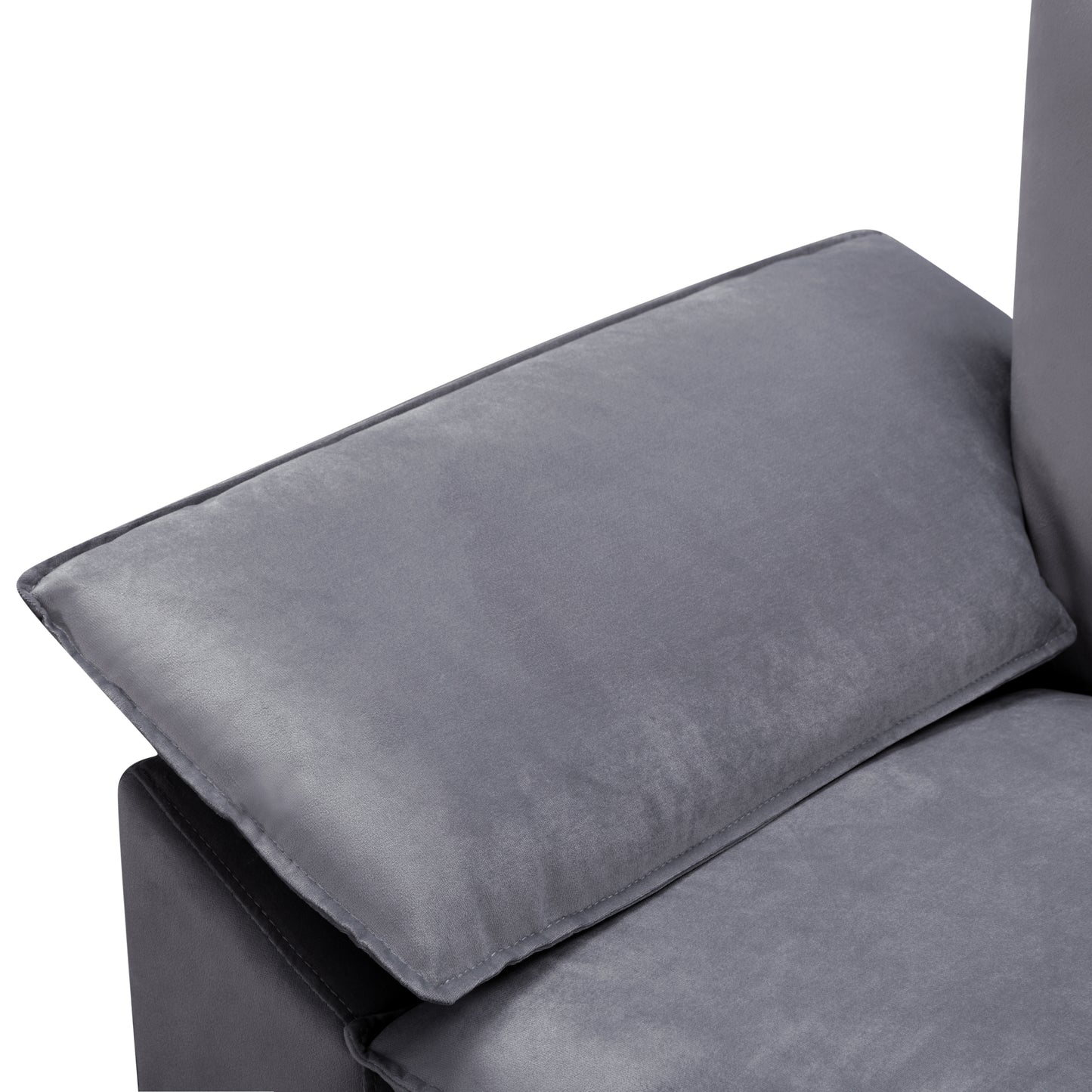 CAFORKP 117.7” Upholstered Sectional Sofa, Modular Design, Deep Cushions,Deep Gray