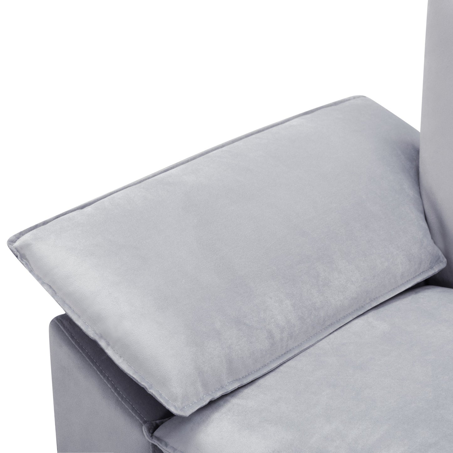 CAFORKP 117.7” Sectional Sofa with Ottoman, the ottoman is movable,Gray