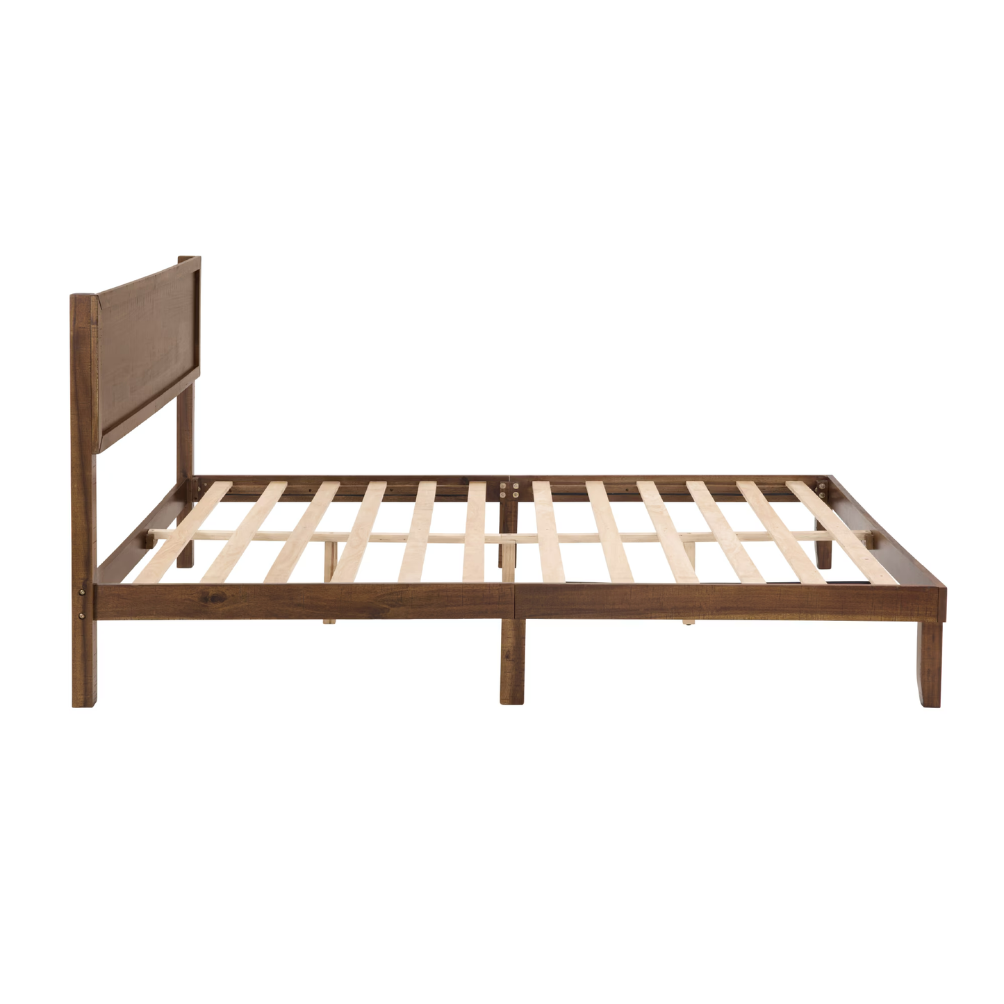 CAFORKP Modern Queen Oak Platform Bed with Headboard & Slats for Adults, Living Room