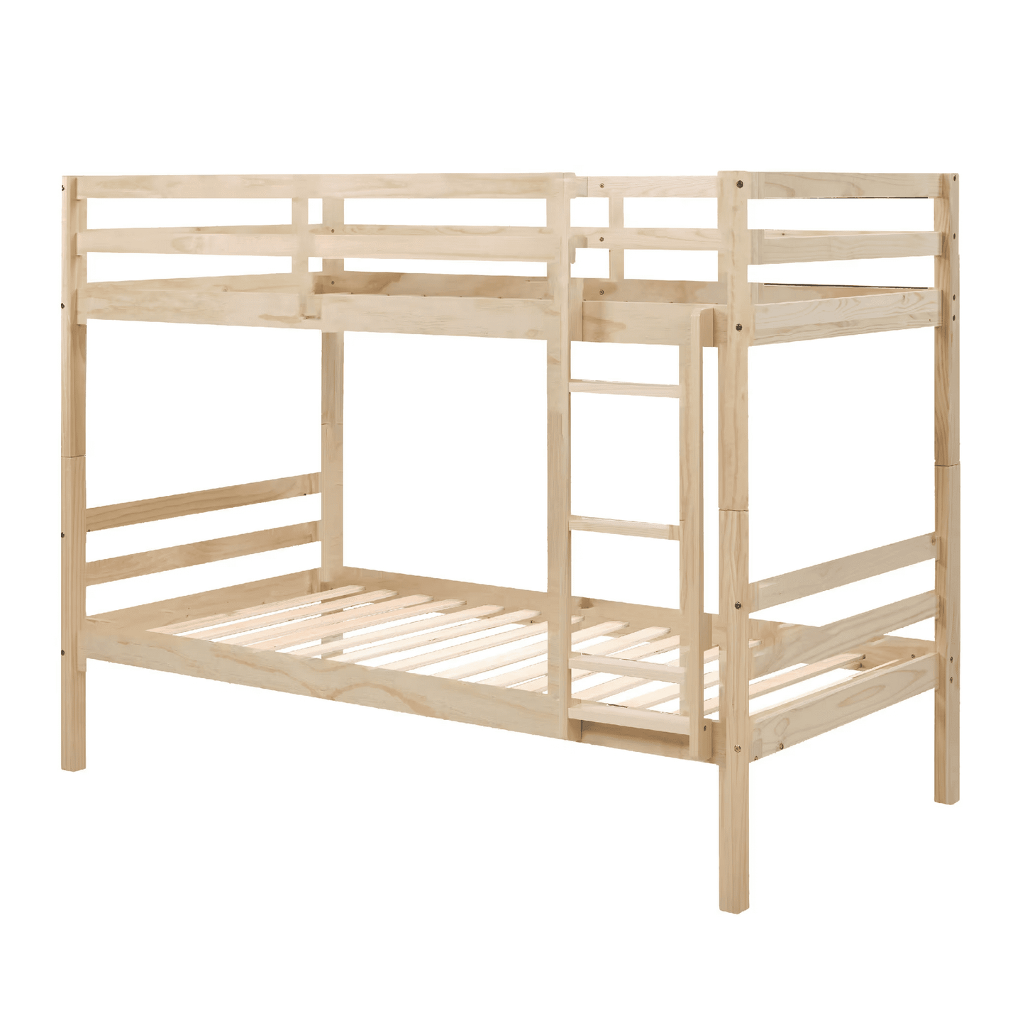 CAFORKP Solid Wood Bunk Bed for Kids with Safety Guardrail, 400 lbs Weight Capacity - Natural Wood